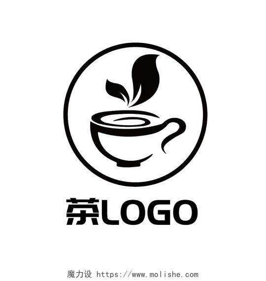 黑色几何创意卡通风觅知网茶叶logo